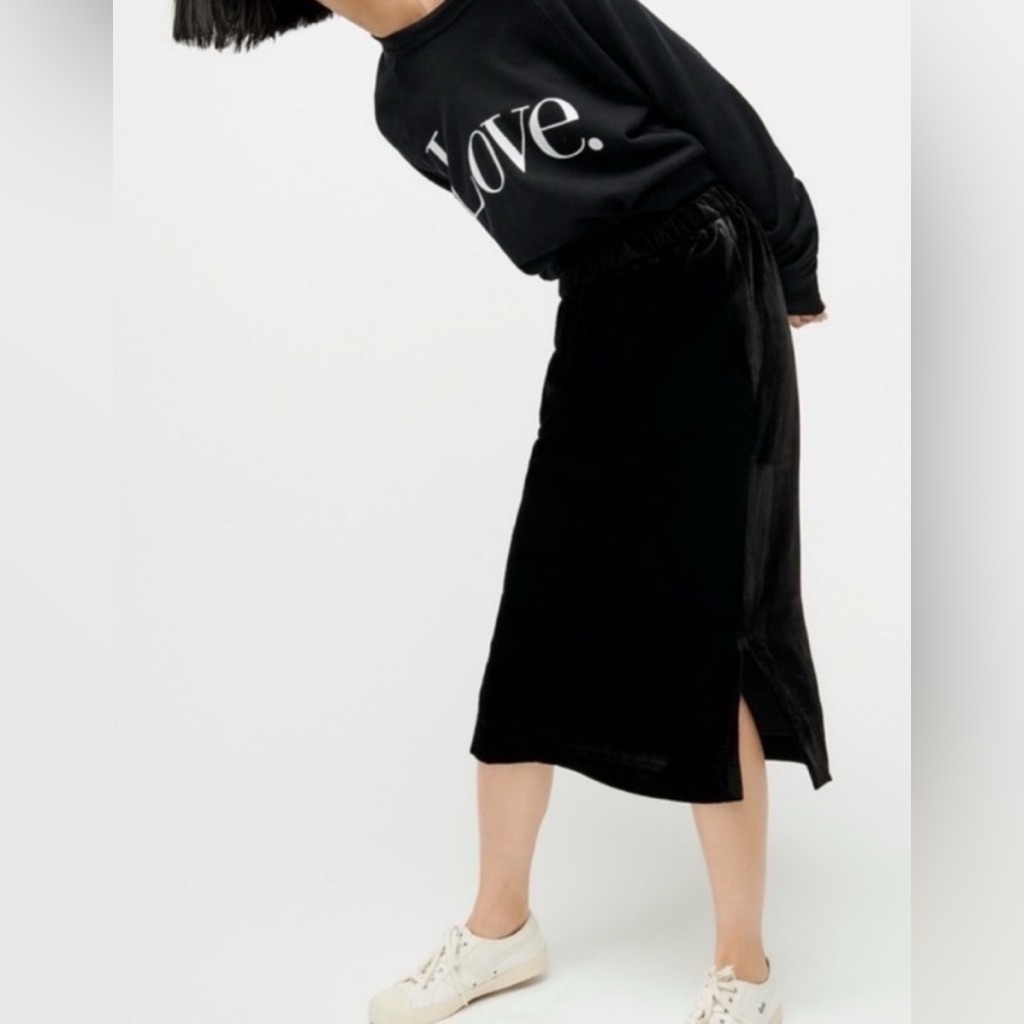 Nwt J. Crew Velvet Midi Skirt